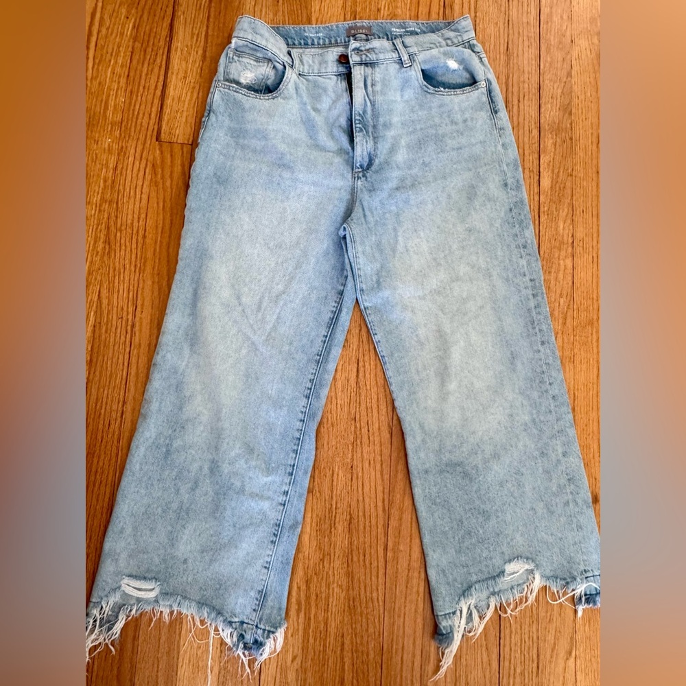 DL1961 Light Blue Frayed Hem Women's Jeans